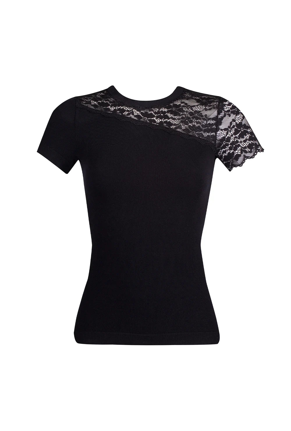 T-shirt z koronkowym wykończeniem Bravo - Gatta