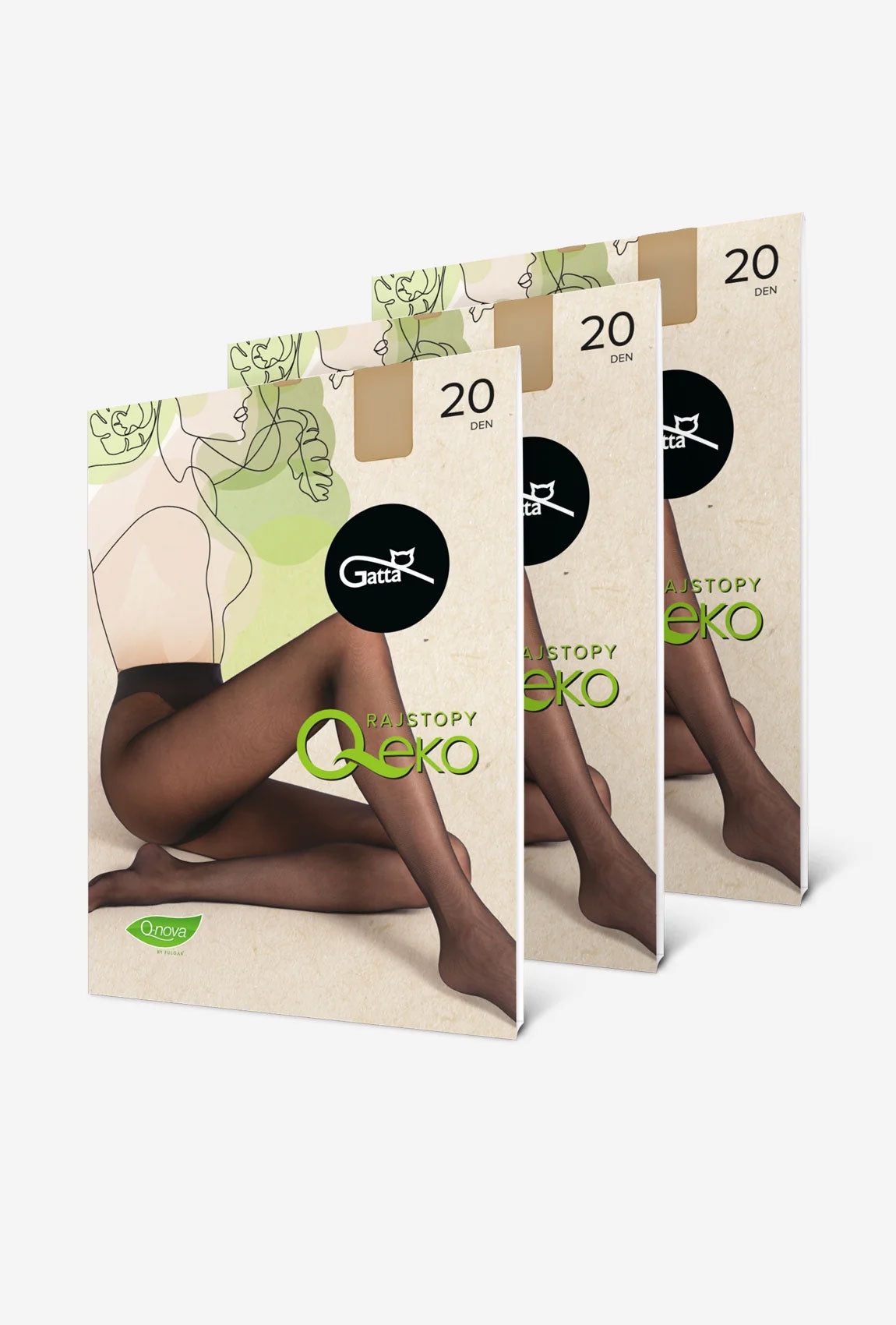 3-pak cienkich rajstop przyjaznych środowisku Q-Eko 20 den - Gatta