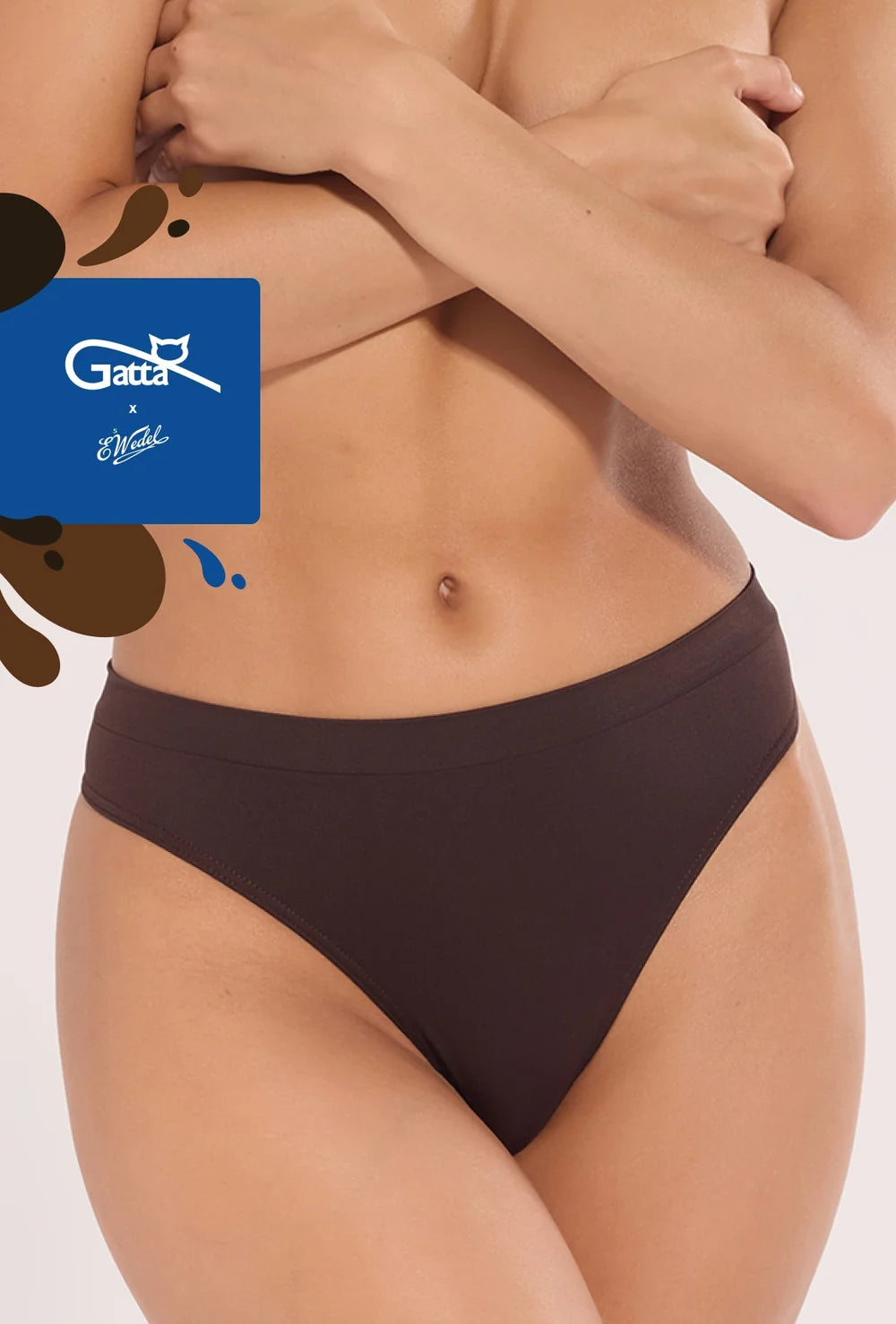 3-pak majtek typu stringi w odcieniach czekolady – Gatta x Wedel - Gatta