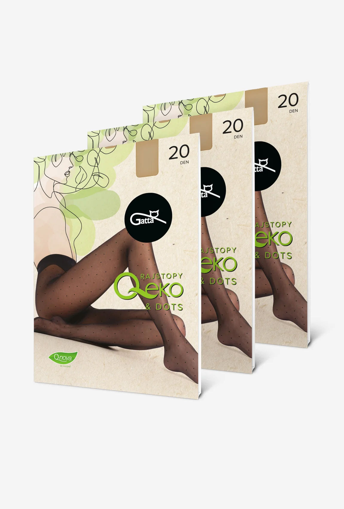 3-pak rajstop w kropeczki Q-Eko - Gatta