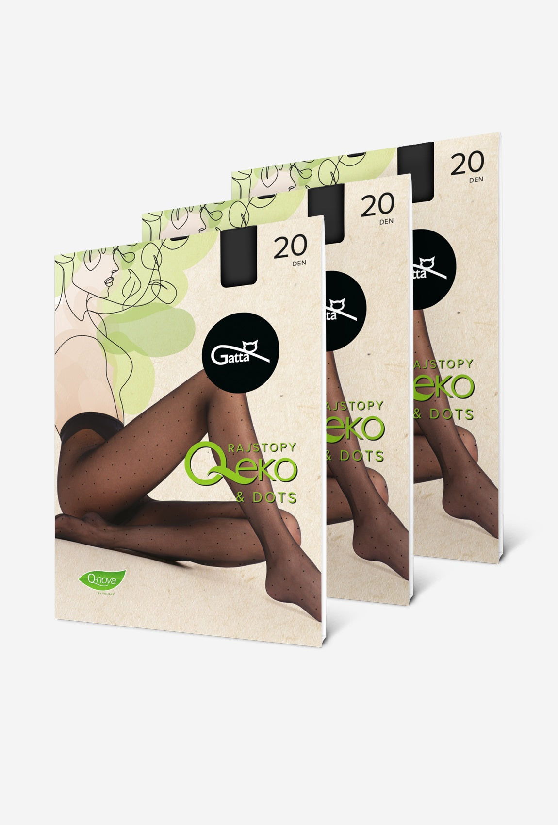 3-pak rajstop w kropeczki Q-Eko - Gatta