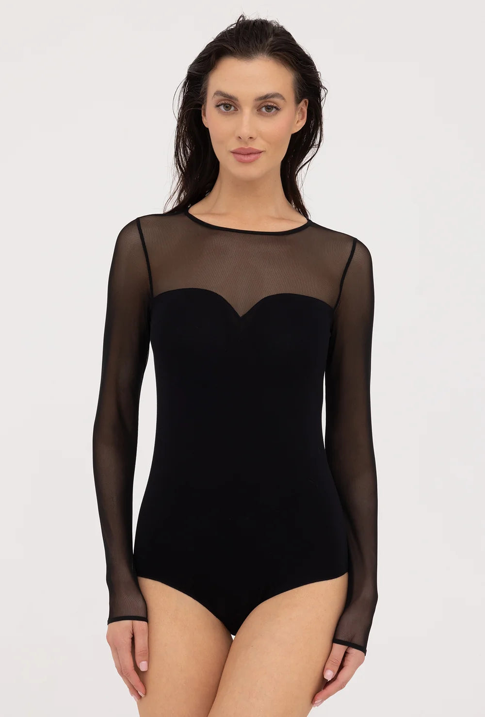 Czarne body z siateczką Elisa - Gatta