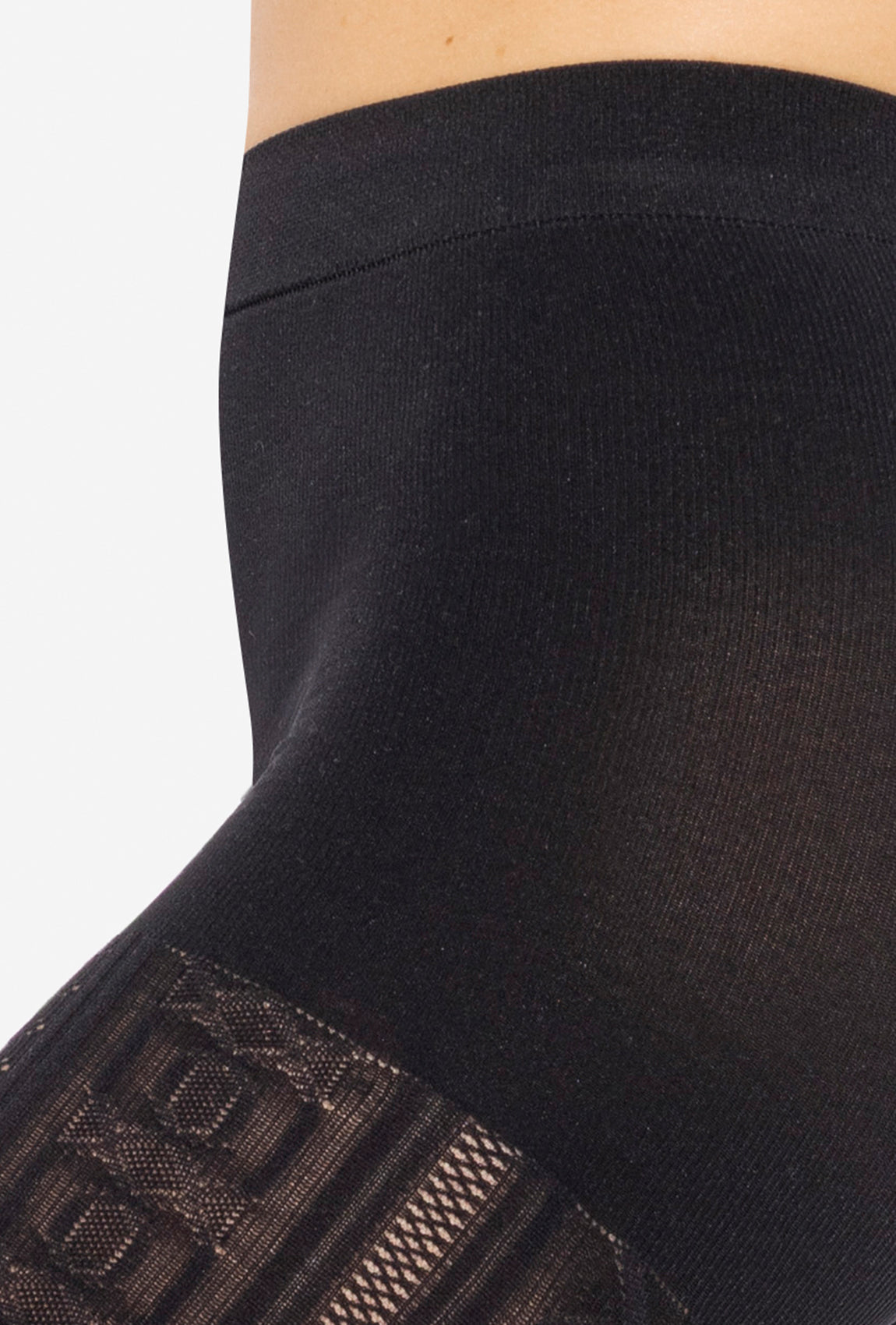 Czarne rajstopy z warkoczowym wzorem Fabiane 07 - Gatta