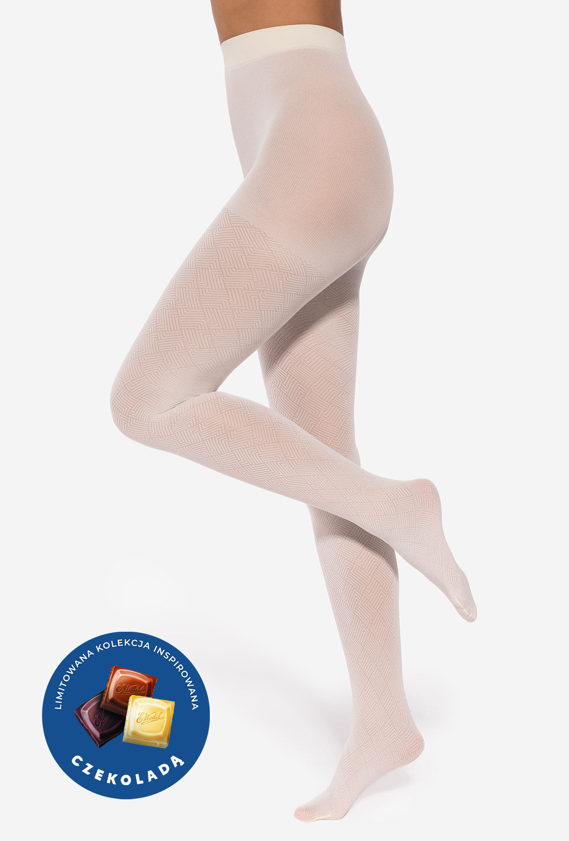 Wzorowane rajstopy damskie w odcieniach czekolady – Gatta x Wedel - Gatta