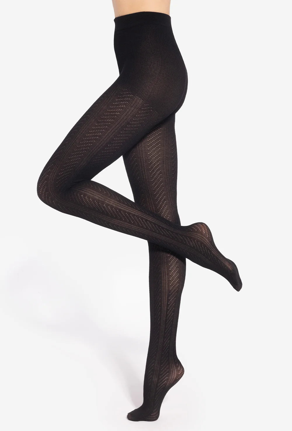 Bawełniane rajstopy w jodełkę wz. 01 - Gatta