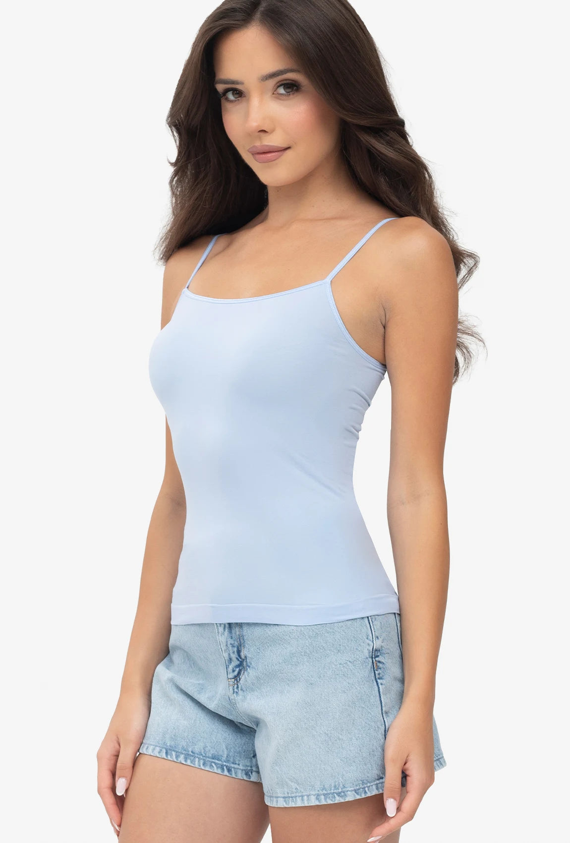 Błękitna koszulka na cienkich ramiączkach Camisole - Gatta