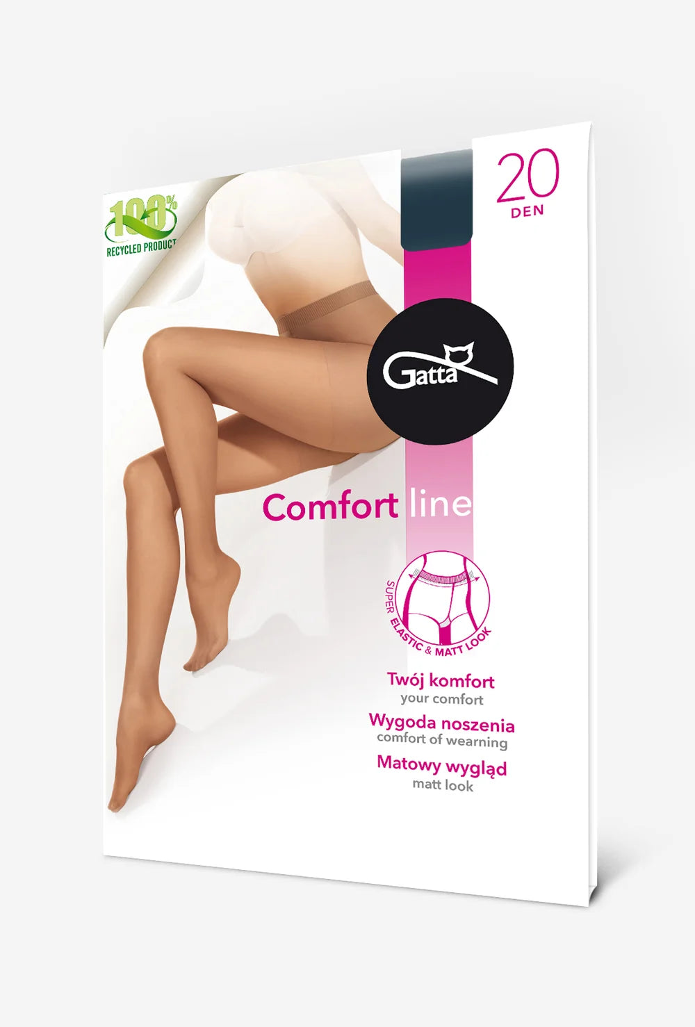 Rajstopy damskie z bezuciskowym ściągaczem Comfort Line 20 den - Gatta
