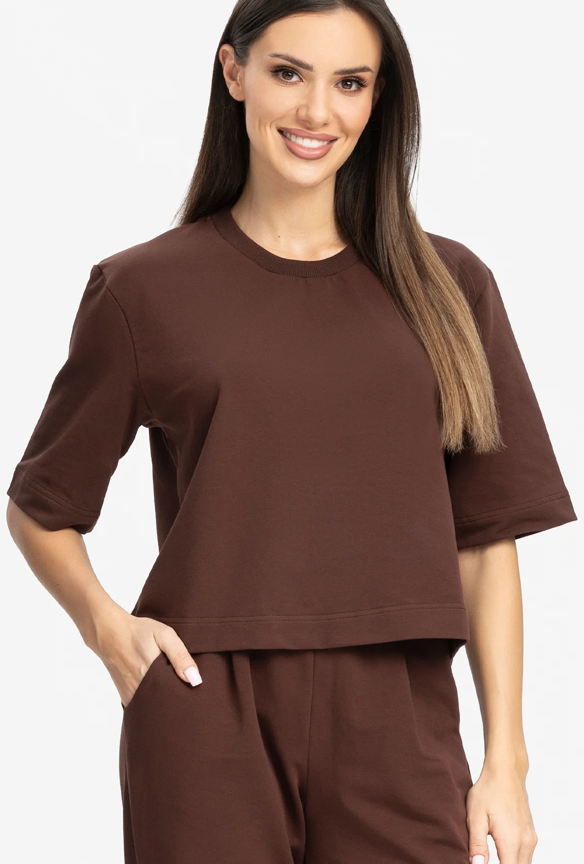 Brązowy t-shirt Malaga 02 - Gatta