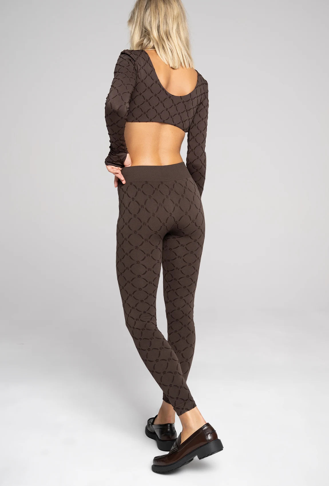 Brązowe legginsy Monogram z kolekcji Zień x Gatta - Gatta