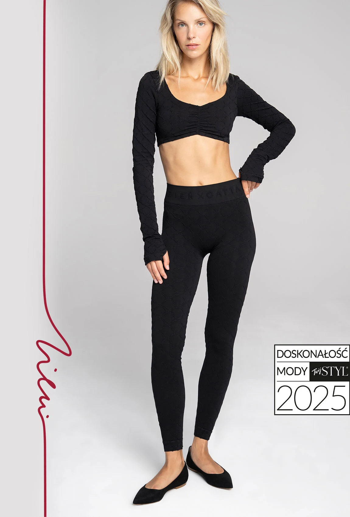 Czarne legginsy Monogram z kolekcji Zień x Gatta - Gatta
