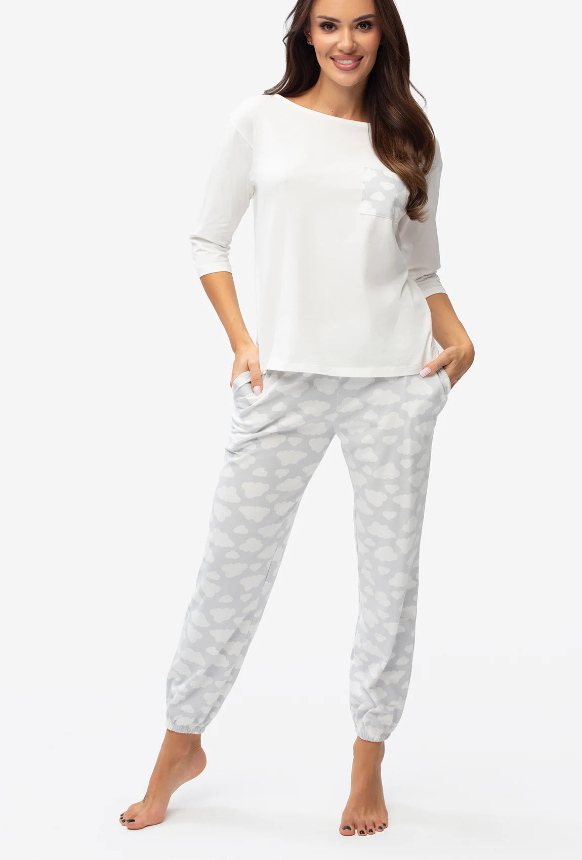 Bawełniana piżama damska Clouds - Gatta