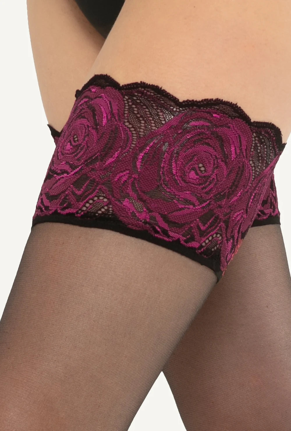 Pończochy z ozdobną koronką Calze Rose - Gatta