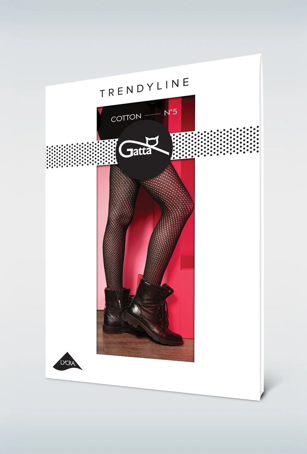 Czarne bawełniane rajstopy Cotton Trendy Line wz. 05 - Gatta