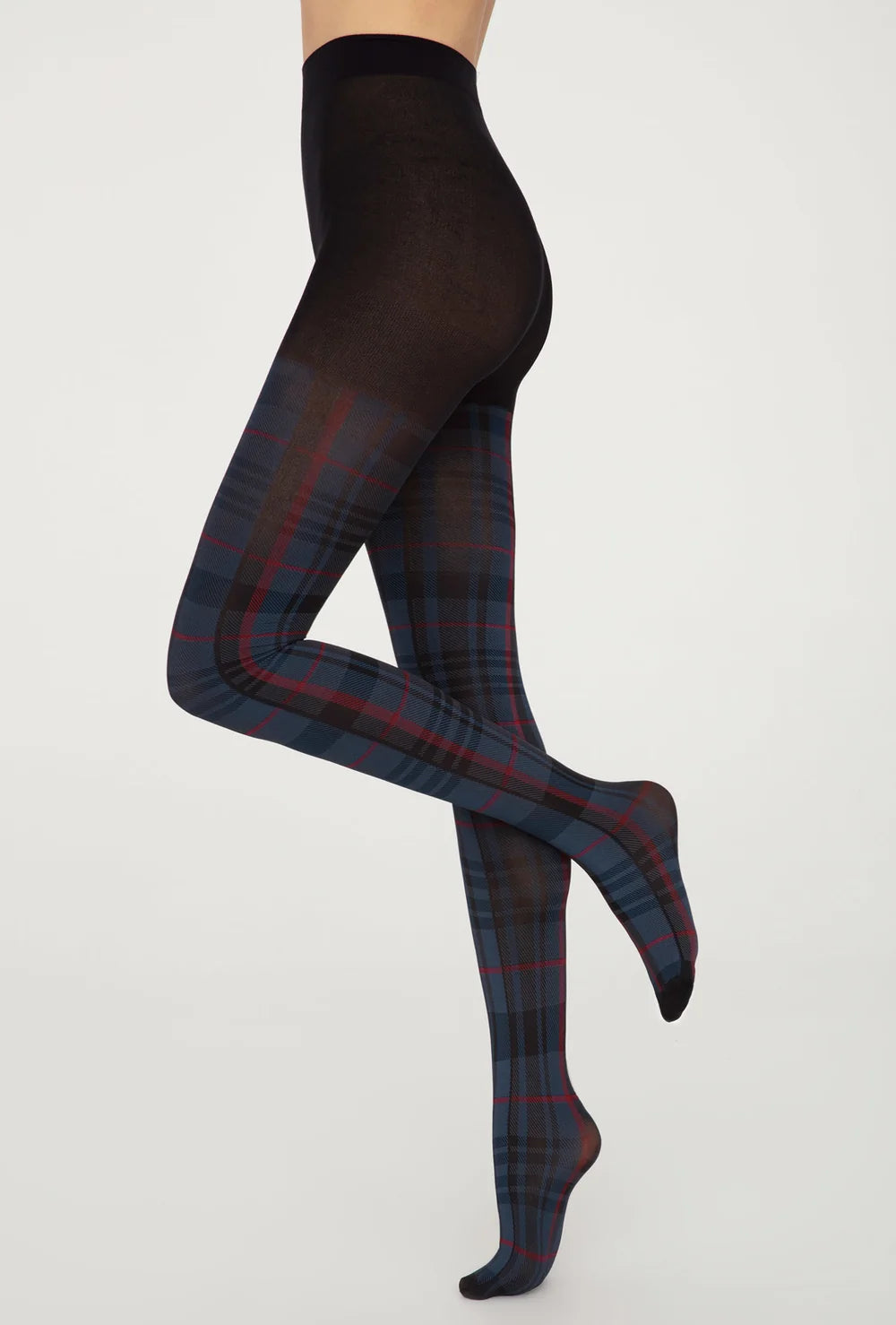 Rajstopy w niebieską kratę Mi Piaci wz. 02 - Gatta