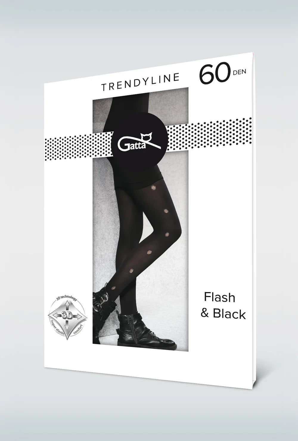 Rajstopy wzorzyste w kropki Flash&Black wz. 03 - Gatta