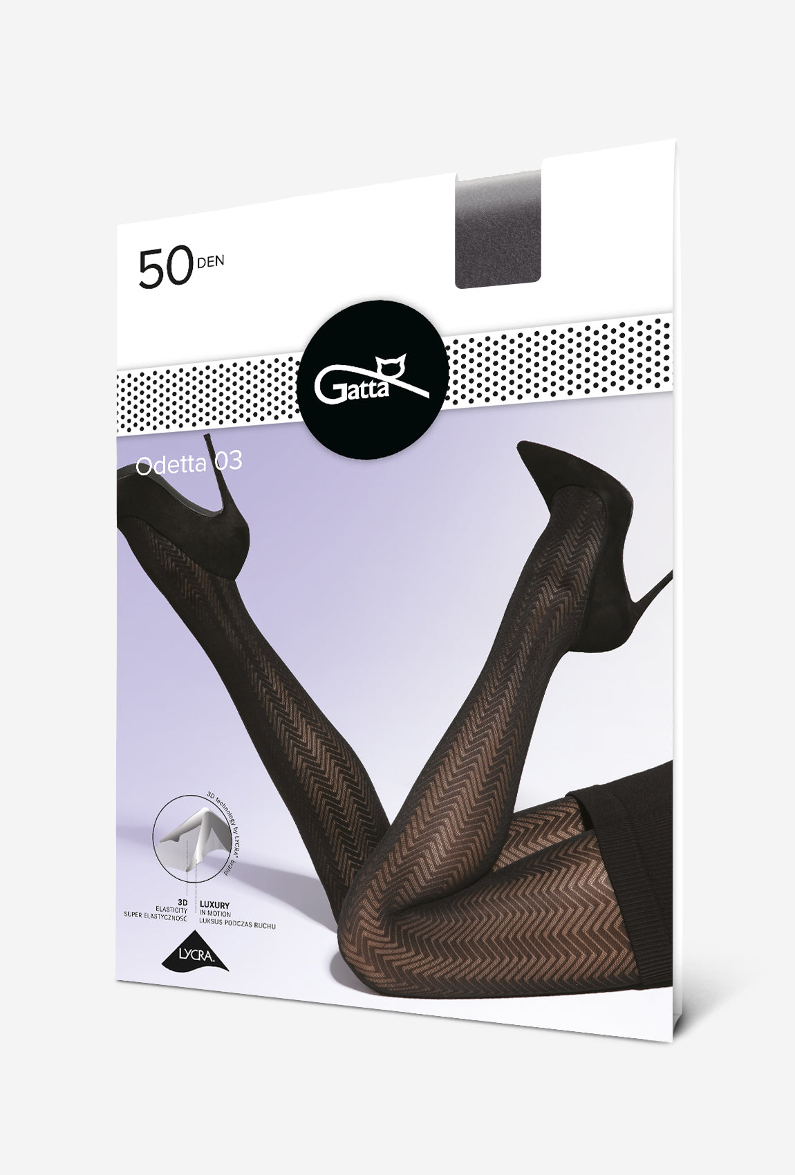 Rajstopy ze wzorem w jodełkę Odetta wz. 03 - Gatta