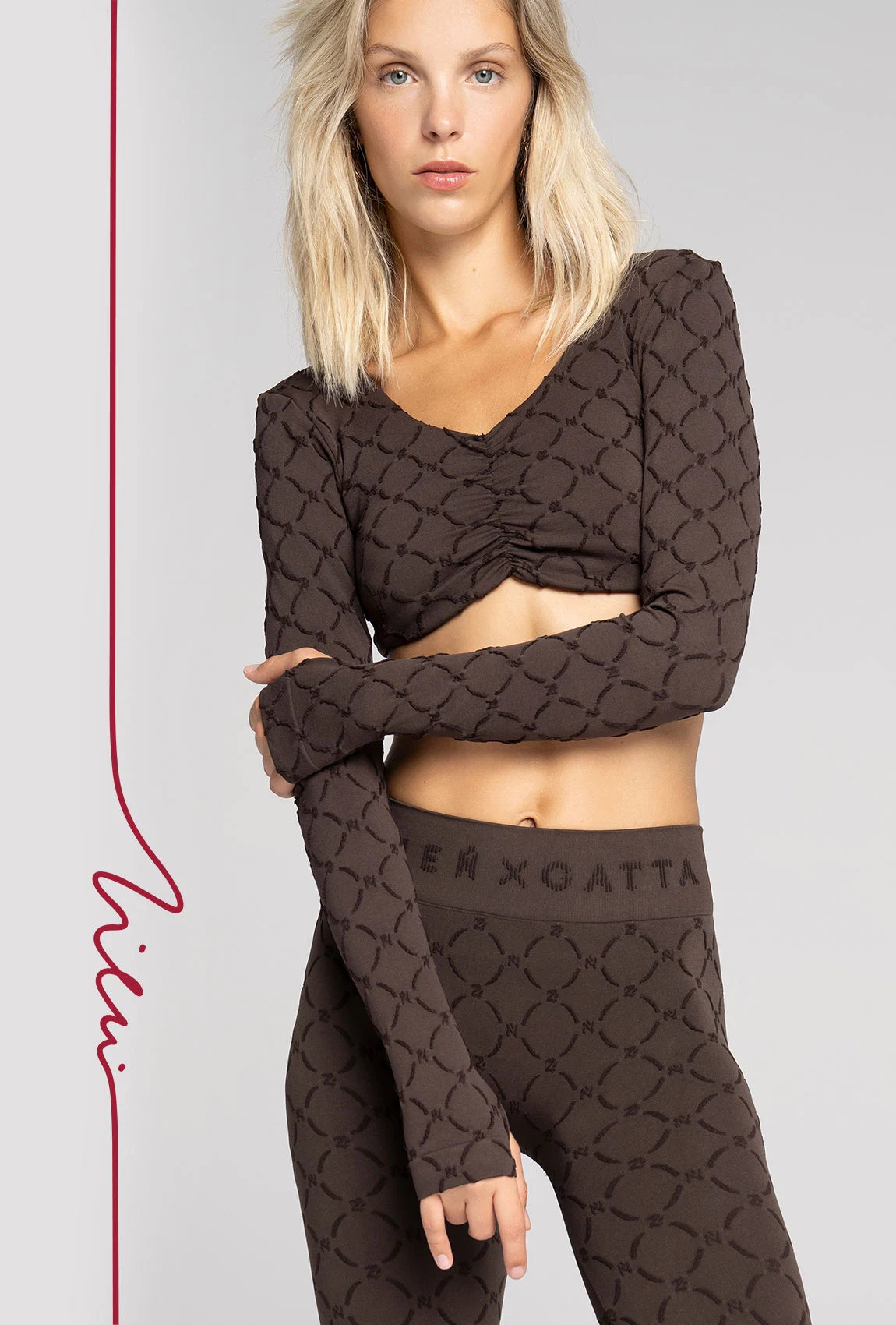 Brązowy rashguard Monogram z kolekcji Zień x Gatta - Gatta