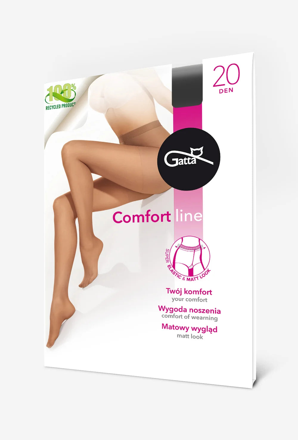 Rajstopy damskie z bezuciskowym ściągaczem Comfort Line 20 den - Gatta