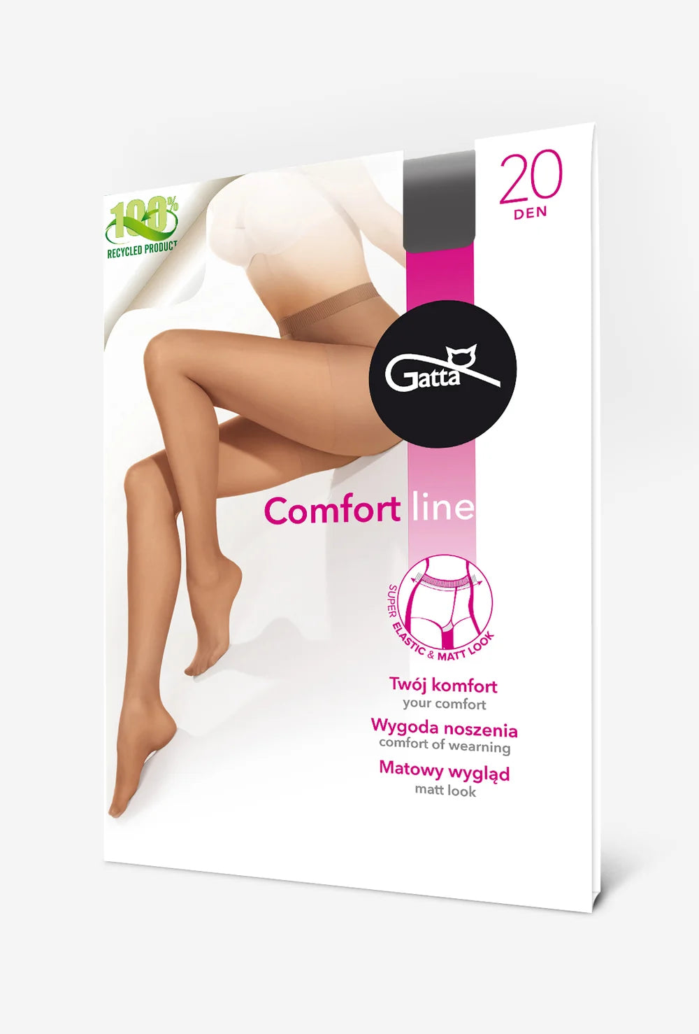 Rajstopy damskie z bezuciskowym ściągaczem Comfort Line 20 den - Gatta