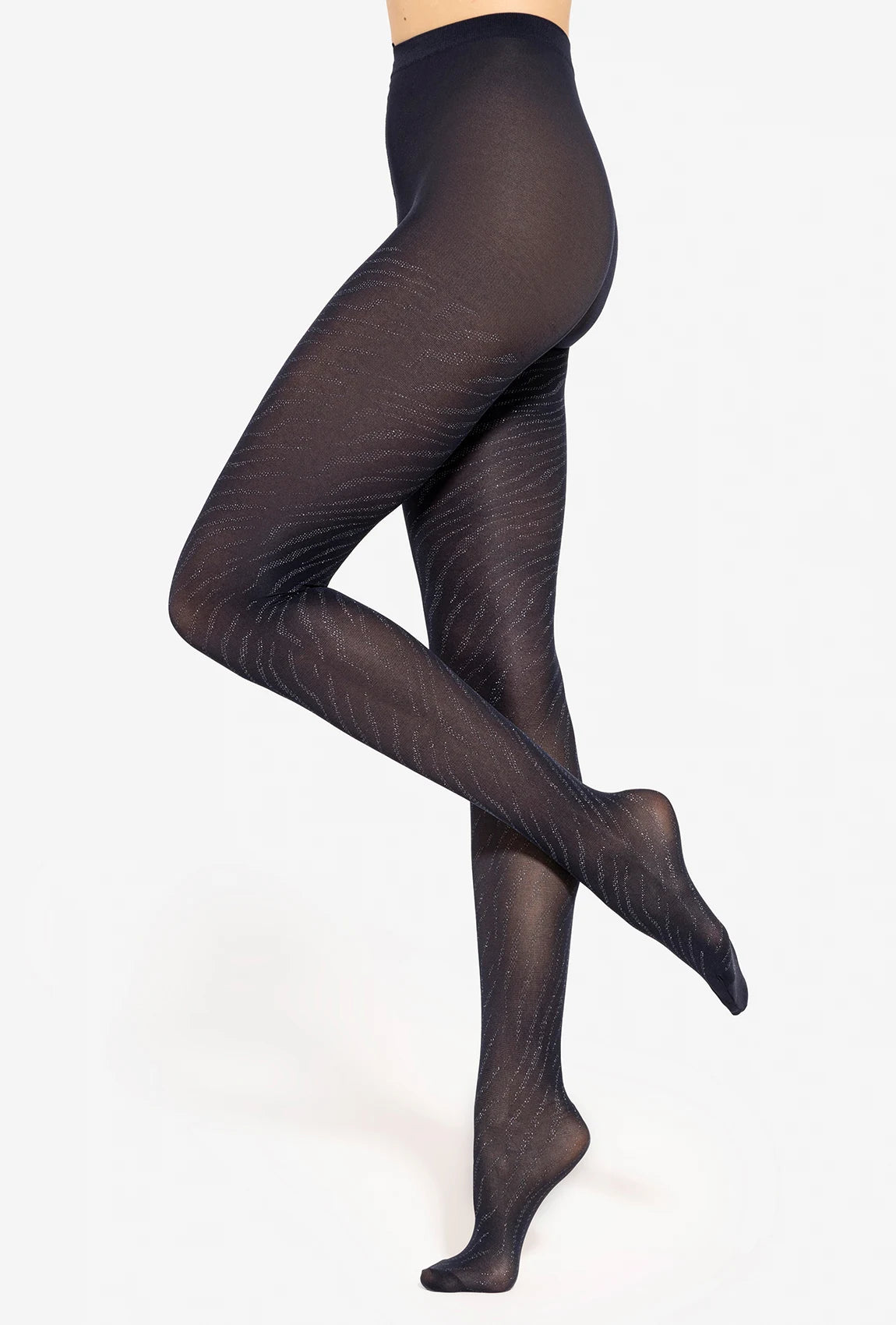 Granatowe rajstopy z połyskiem Silver Gloss 02 - Gatta