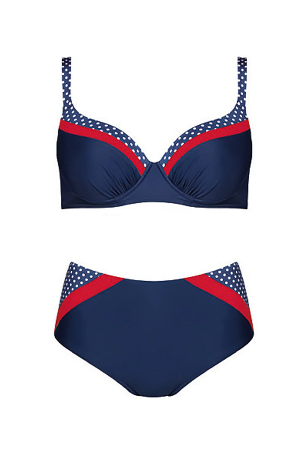 Strój kąpielowy dwuczęściowy z wstawkami w kropeczki (S940NGR6) - Gatta