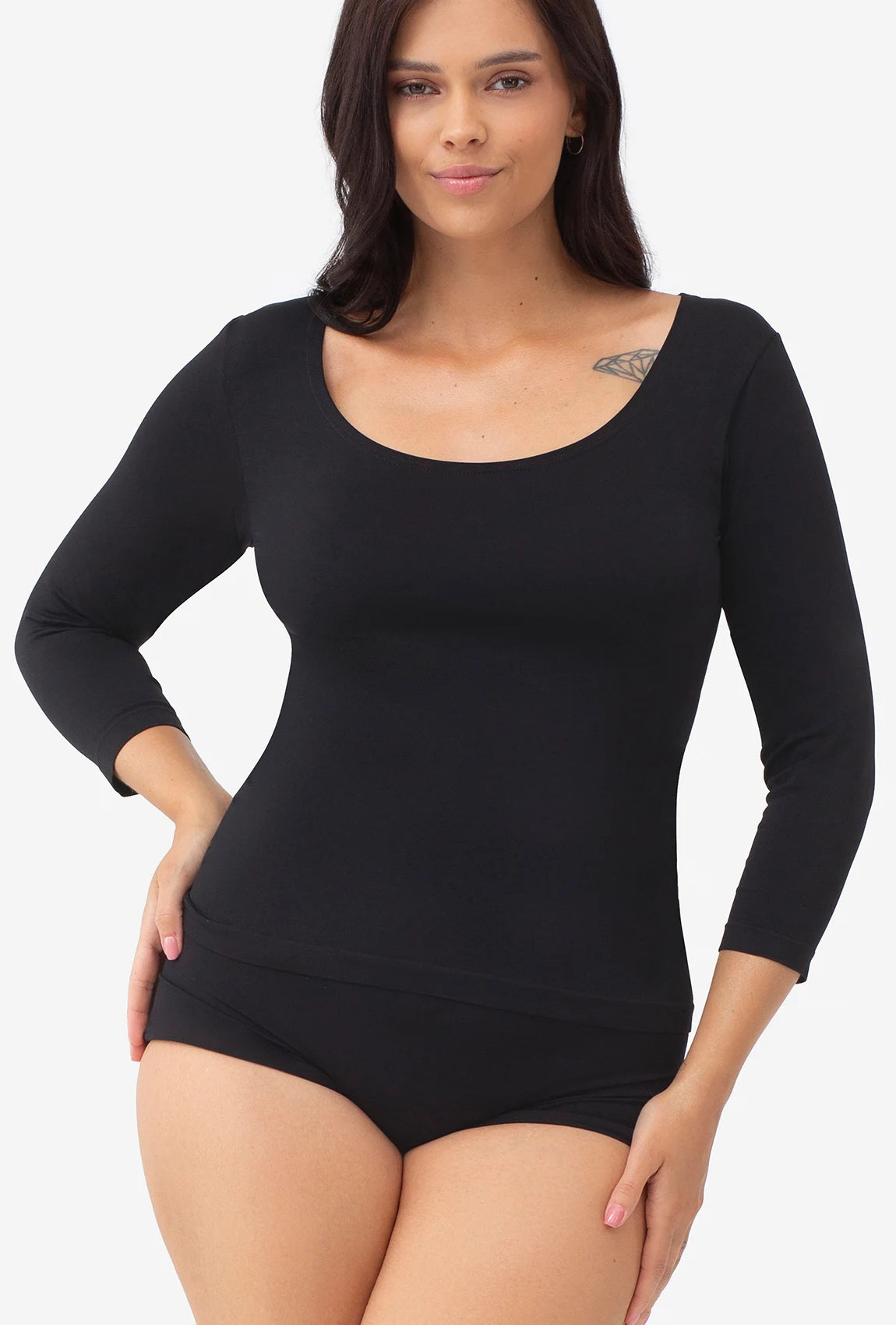 Dopasowana bluzka z rękawem 3/4 T-shirt Perfect - Gatta