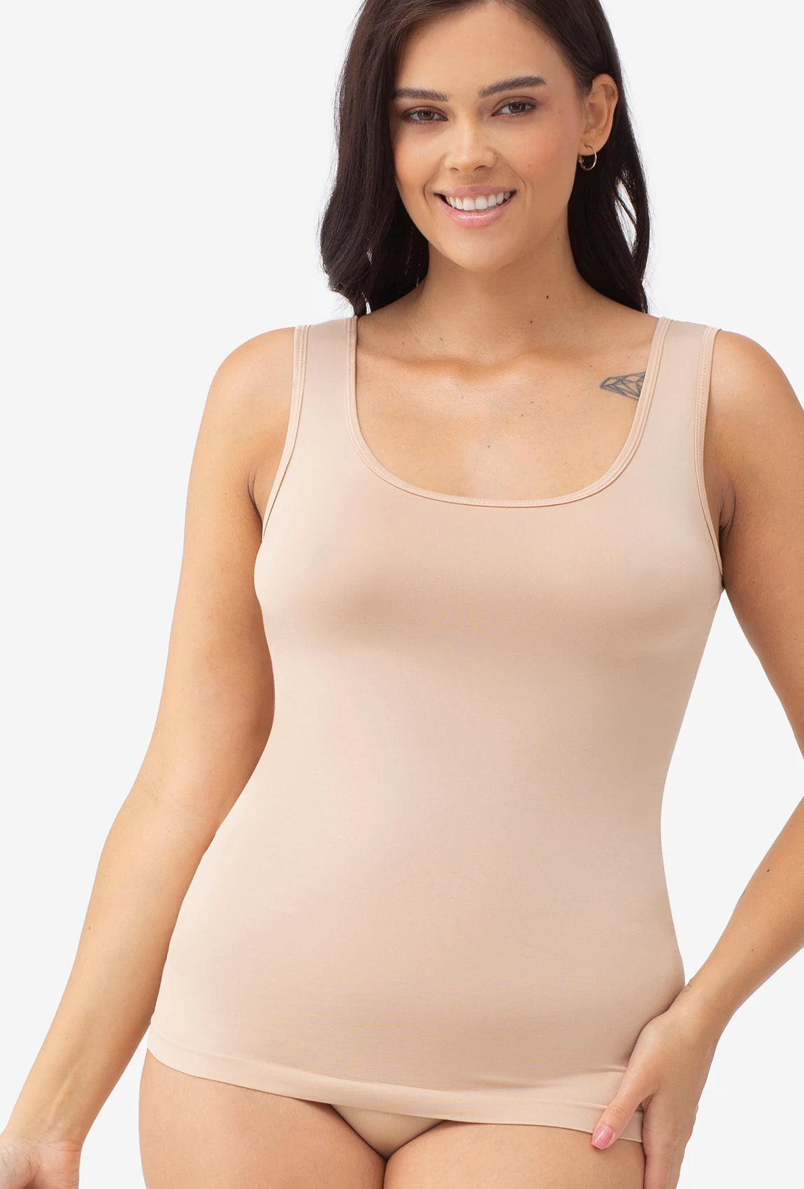 Bluzka bezszwowa z szerokimi ramiączkami Tank Top - Gatta