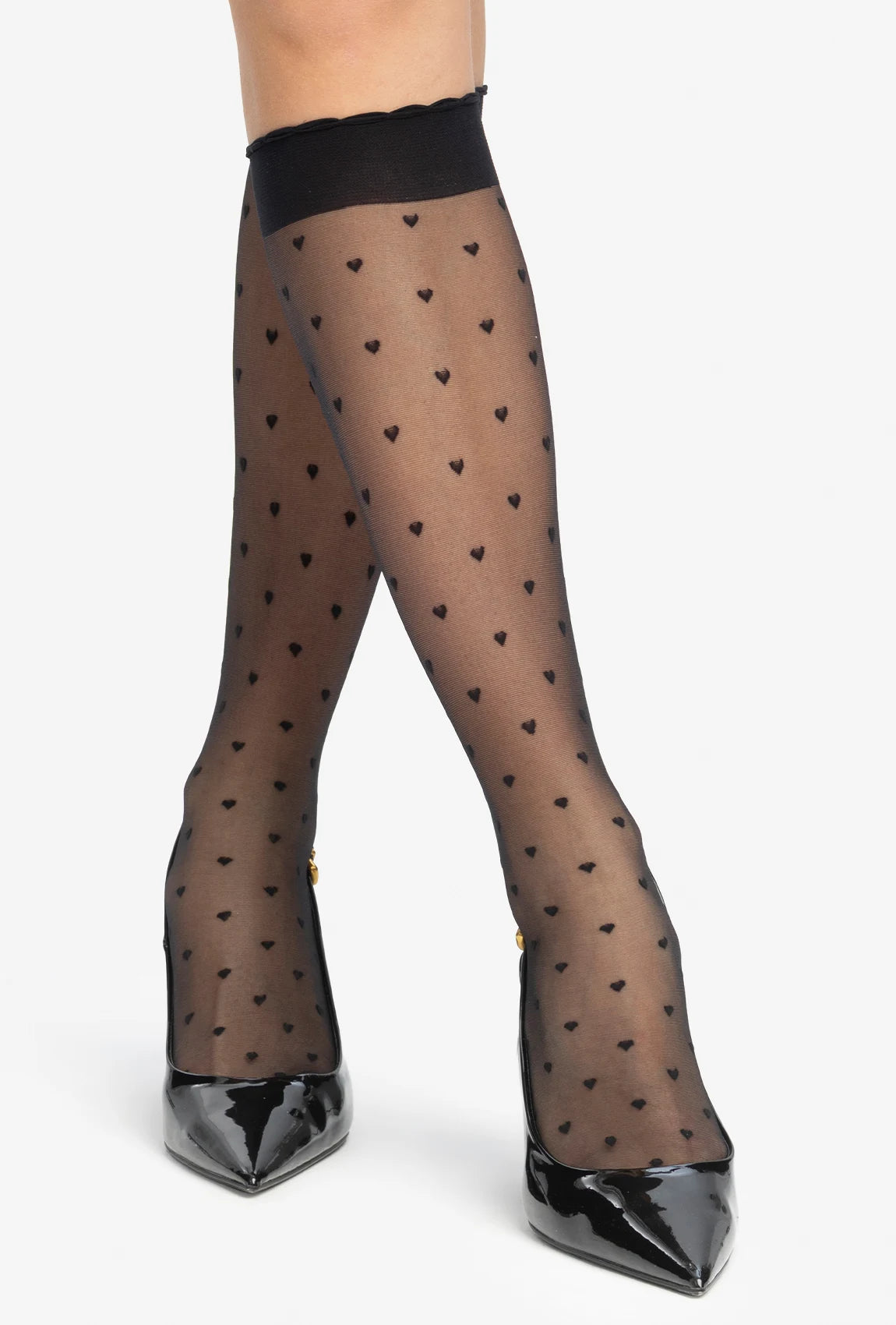 Podkolanówki w serduszka Stylove wz. 03 - Gatta