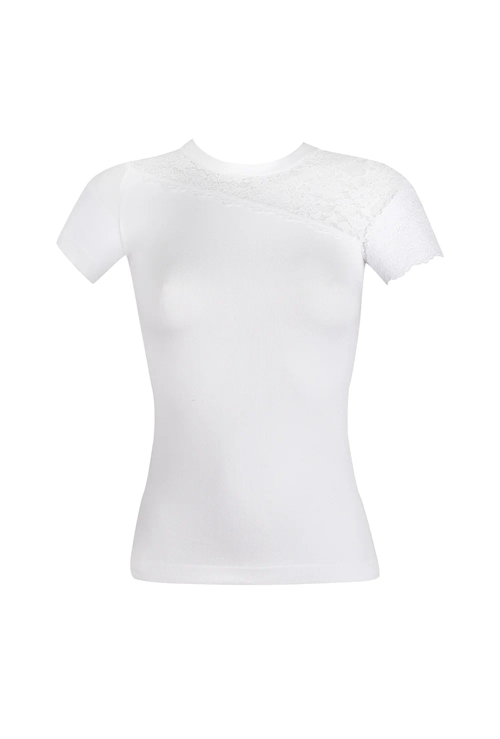T-shirt z koronkowym wykończeniem Bravo - Gatta