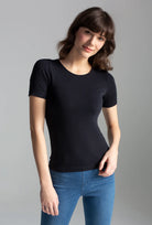T-shirt z modalu Rib