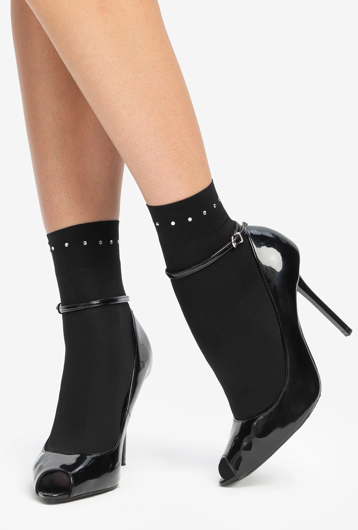 Czarne skarpetki z kryształkami Dalida 01 - Gatta