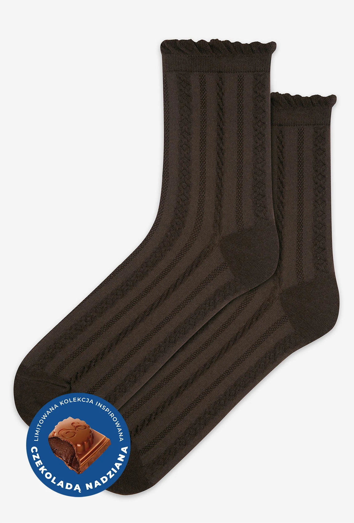 Brązowe skarpetki Gatta x Wedel 003
