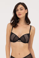 Czarny biustonosz z fiszbinami Joanna