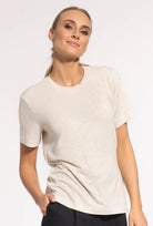 T-shirt z domieszką lnu