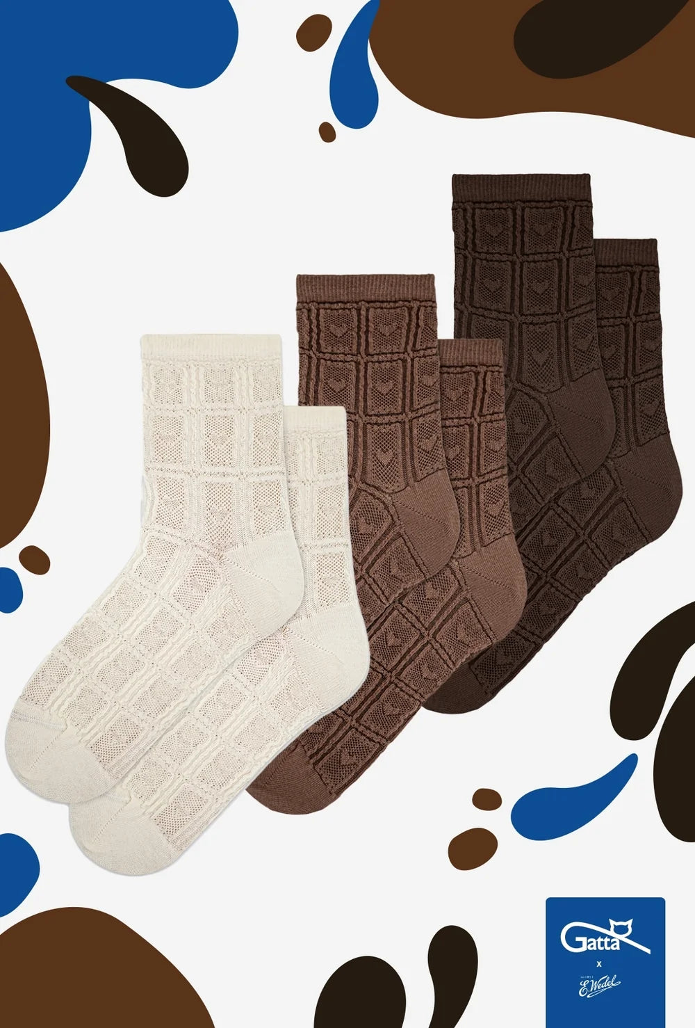3-pak czekoladowych skarpetek - Gatta x Wedel - Gatta