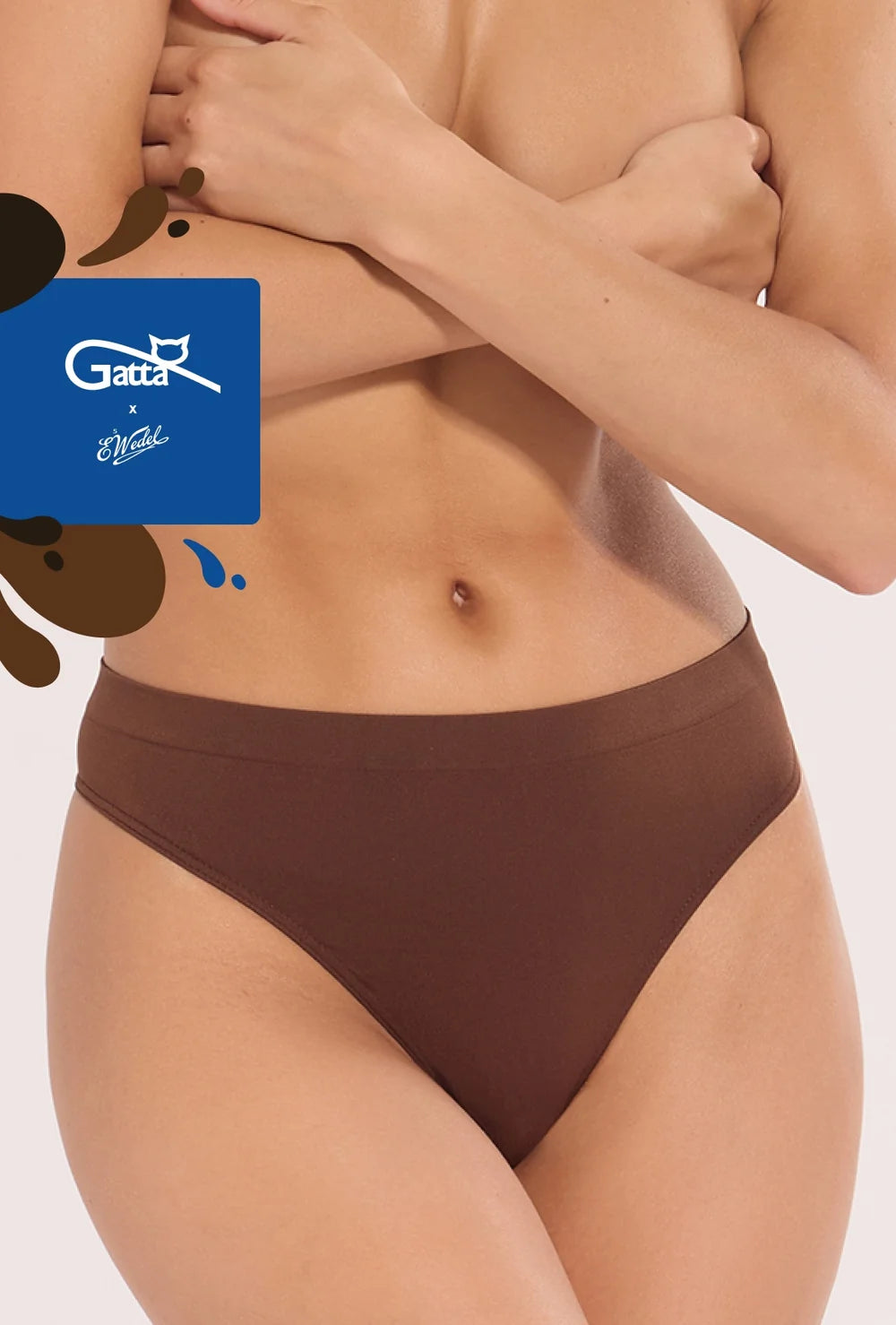 3-pak majtek typu stringi w odcieniach czekolady – Gatta x Wedel - Gatta