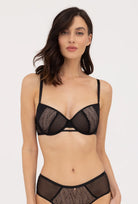 Czarny biustonosz z fiszbinami Joanna