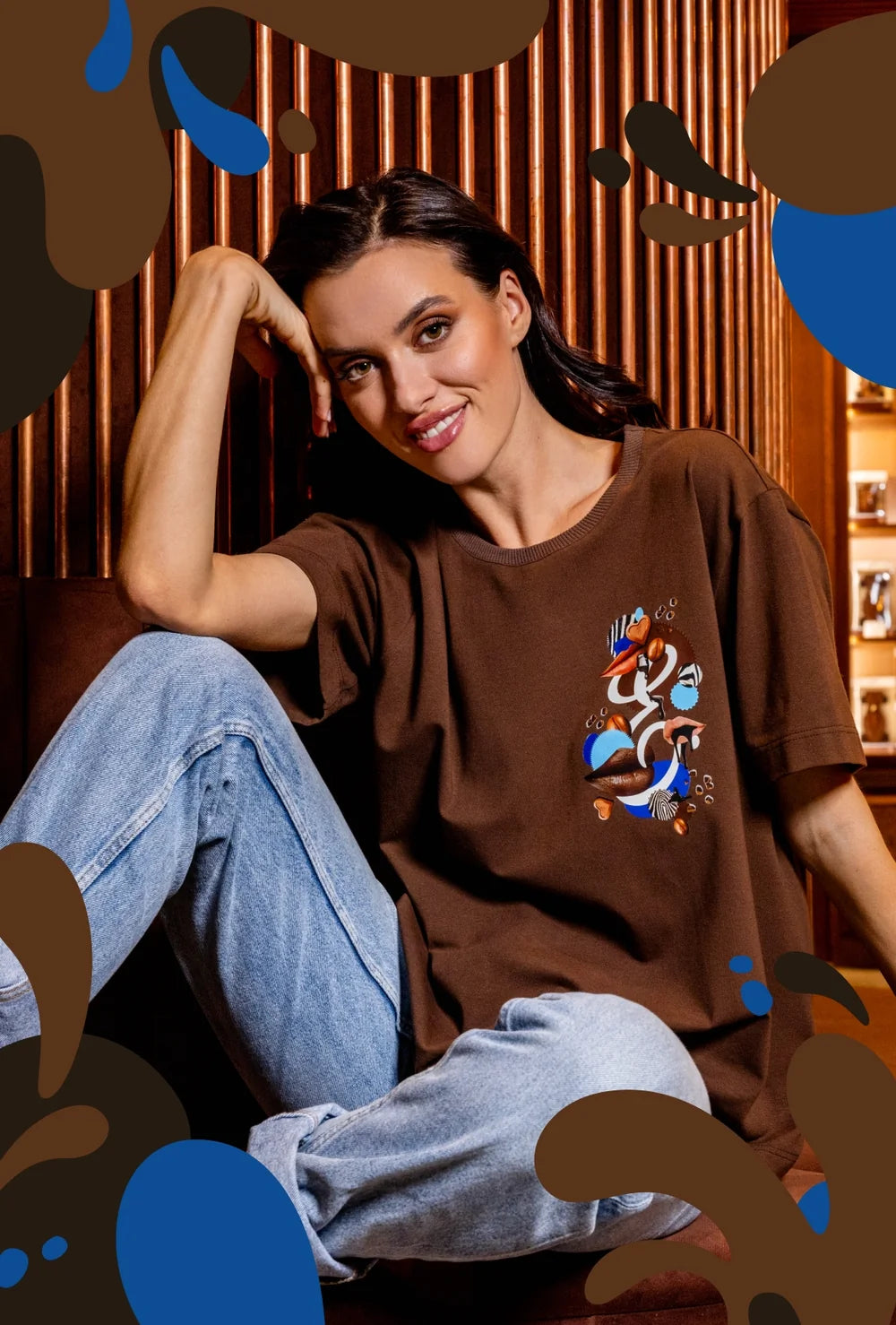 Czekoladowy t-shirt damski z limitowanej kolekcji – Gatta x Wedel - Gatta