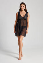 Halka nocna wykończona koronką Siena