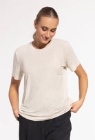 T-shirt z domieszką lnu