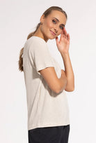 T-shirt z domieszką lnu