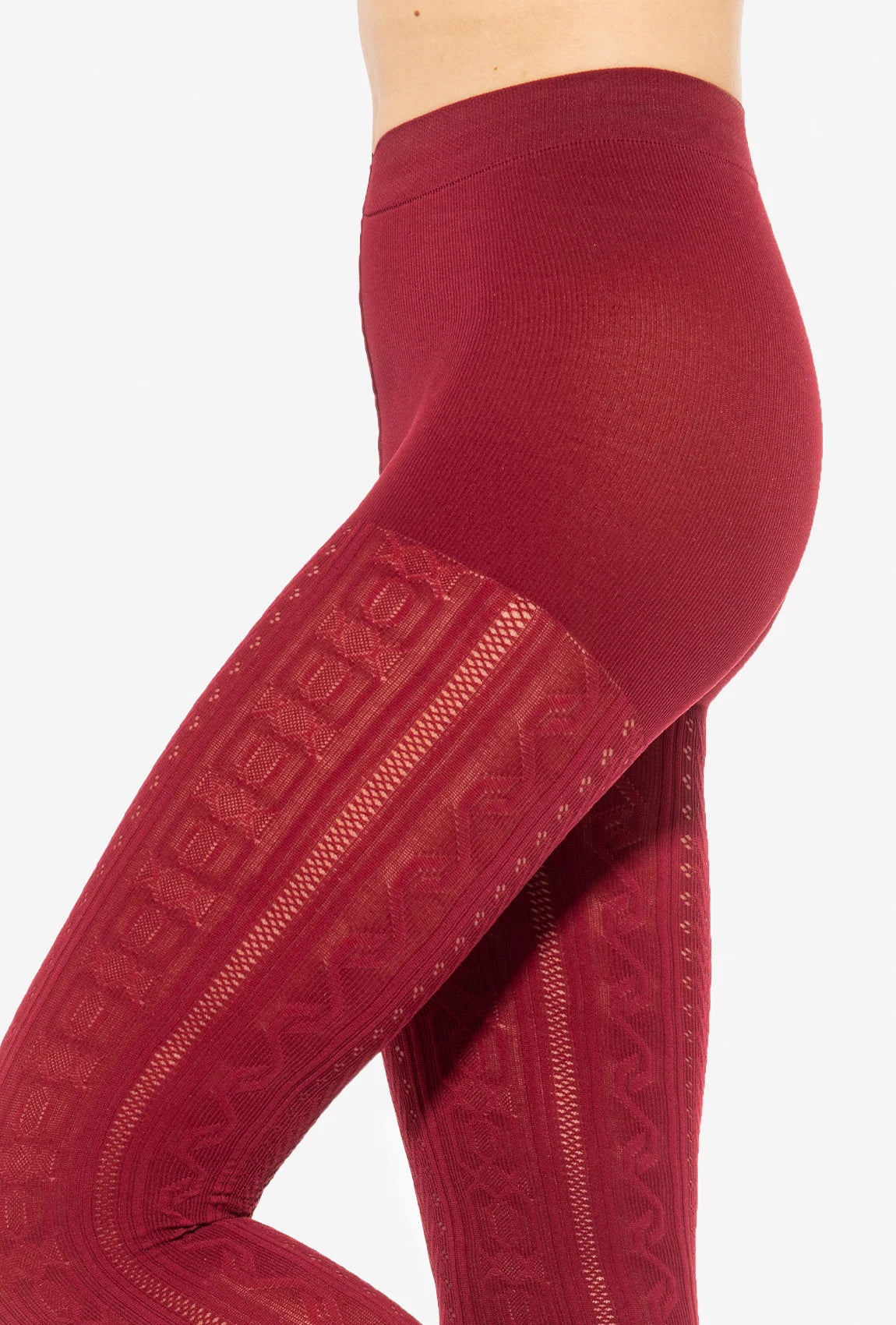 Bordowe rajstopy wzorowane Fabiane 07 - Gatta