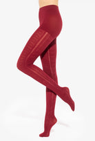 Bordowe rajstopy wzorowane Fabiane 07