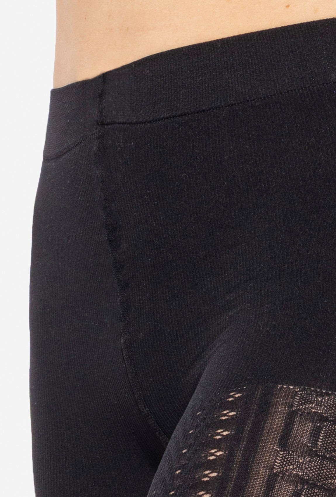 Czarne rajstopy z warkoczowym wzorem Fabiane 07 - Gatta