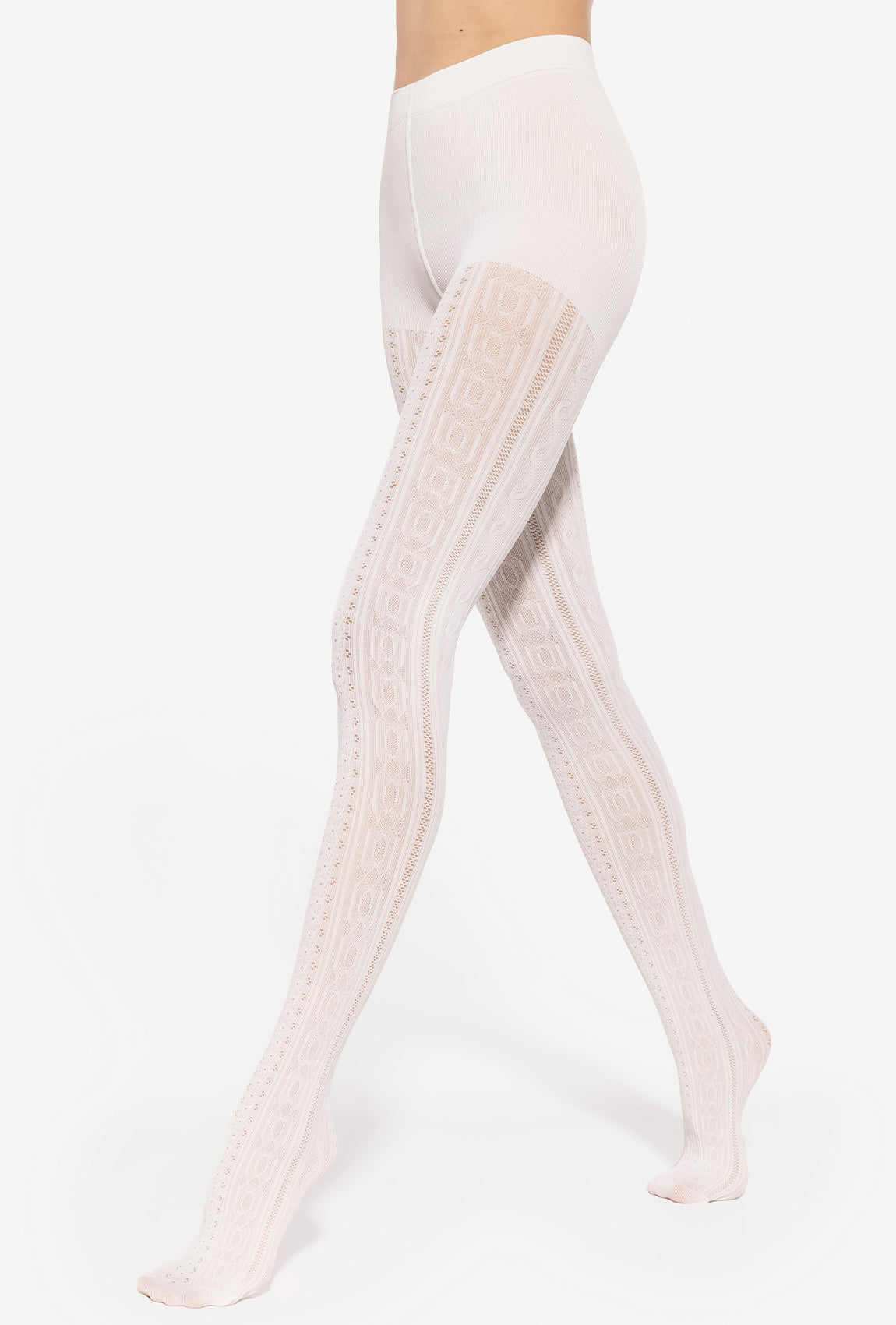 Kremowe rajstopy ażurowe Fabiane 07 - Gatta