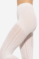 Kremowe rajstopy ażurowe Fabiane 07