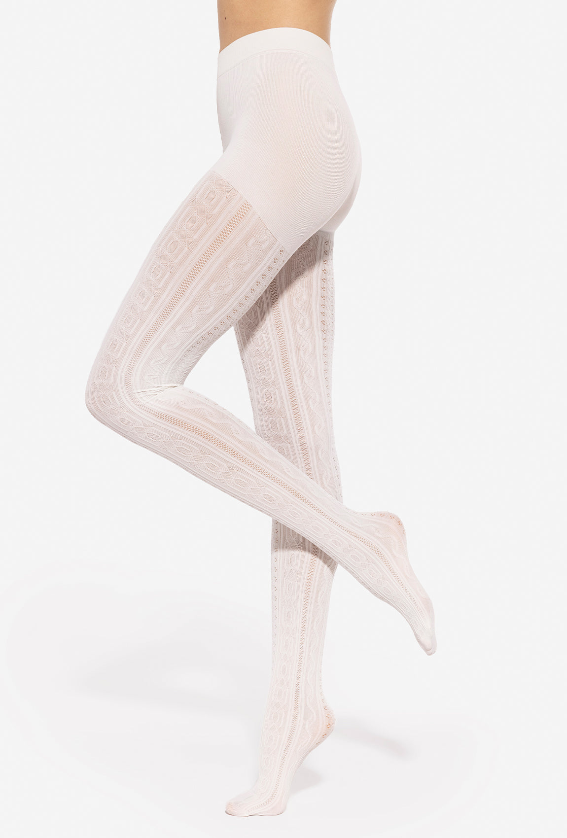 Kremowe rajstopy ażurowe Fabiane 07 - Gatta