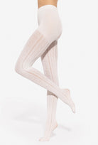 Kremowe rajstopy ażurowe Fabiane 07