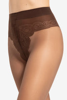 Gładkie rajstopy w kolorze gorzkiej czekolady Gatta x Wedel