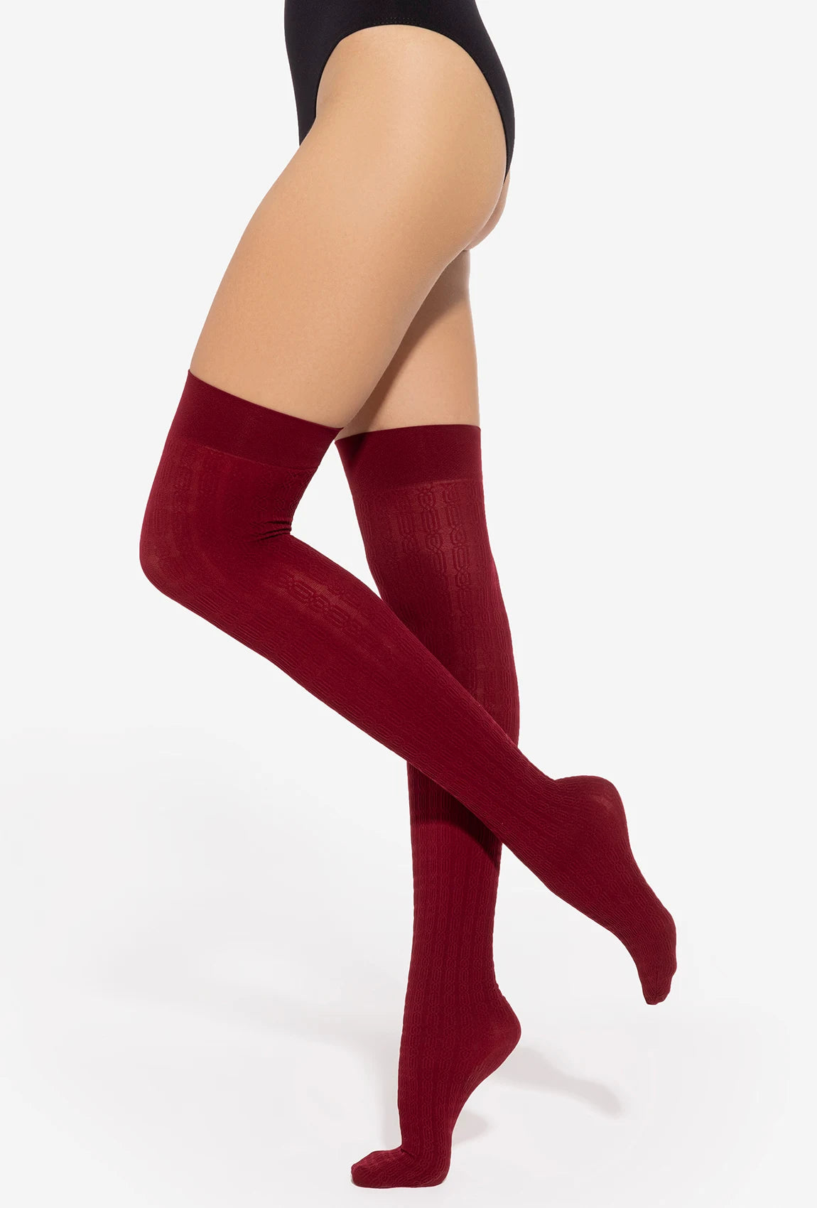 Bordowe zakolanówki 01 - Gatta